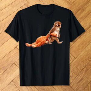 Black - Baby Monkey Punch with Stuffed Buddy T-Shirt